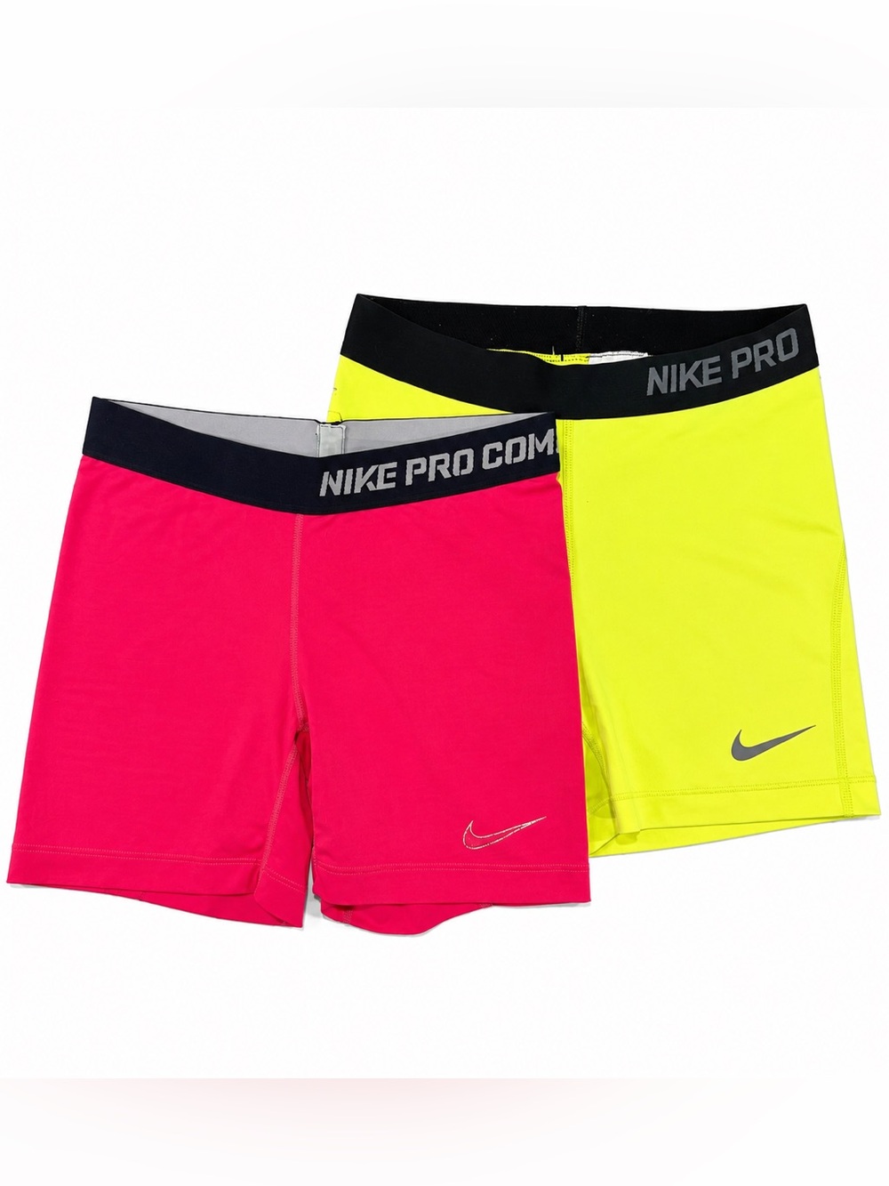 Nike Compression Shorts in Neon Yellow and Hot Pink